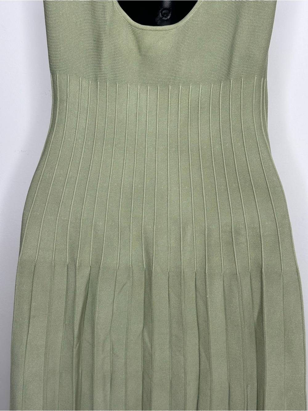 Staud knitted Tie Dye Ellison Pleated pale jade ombré dress size Large - Picture 10 of 10
